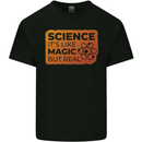 Science Like Magic but Real Physics Geek Mens Cotton T-Shirt Tee Top Black