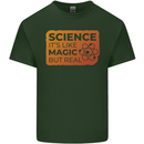 Science Like Magic but Real Physics Geek Mens Cotton T-Shirt Tee Top Forest Green