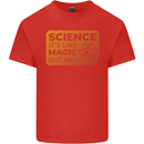 Science Like Magic but Real Physics Geek Mens Cotton T-Shirt Tee Top Red