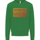 Science Like Magic but Real Physics Geek Mens Sweatshirt Jumper Irish Green