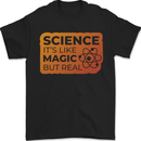 Science Like Magic but Real Physics Geek Mens T-Shirt 100% Cotton Black