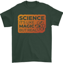 Science Like Magic but Real Physics Geek Mens T-Shirt 100% Cotton Forest Green