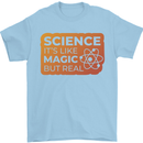 Science Like Magic but Real Physics Geek Mens T-Shirt 100% Cotton Light Blue