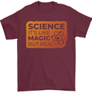 Science Like Magic but Real Physics Geek Mens T-Shirt 100% Cotton Maroon
