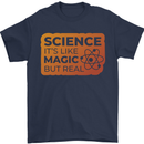 Science Like Magic but Real Physics Geek Mens T-Shirt 100% Cotton Navy Blue