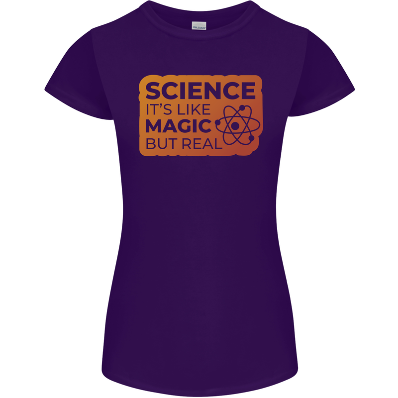 Science Like Magic but Real Physics Geek Womens Petite Cut T-Shirt Purple