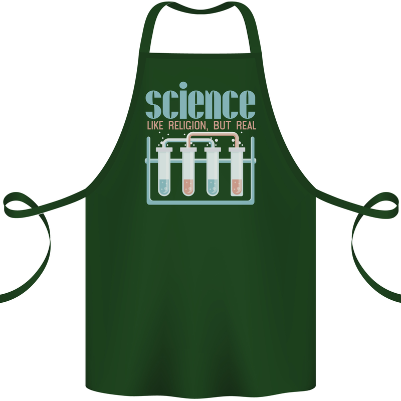 Science Like Religion Atheist Atheism Evolution Cotton Apron 100% Organic Forest Green