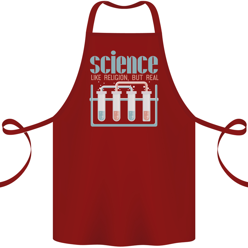 Science Like Religion Atheist Atheism Evolution Cotton Apron 100% Organic Maroon