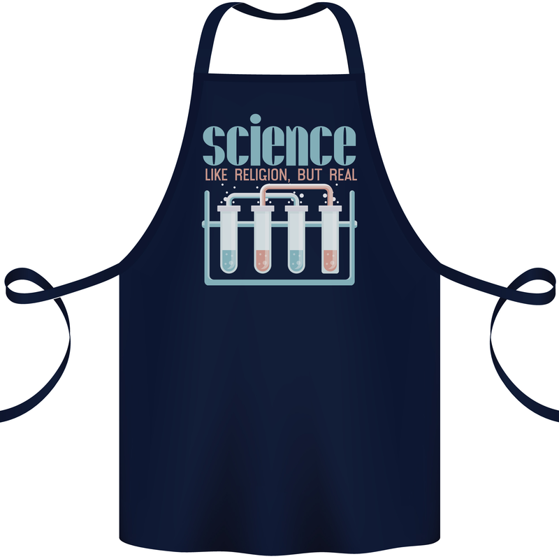 Science Like Religion Atheist Atheism Evolution Cotton Apron 100% Organic Navy Blue