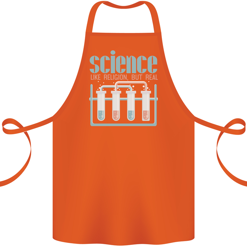 Science Like Religion Atheist Atheism Evolution Cotton Apron 100% Organic Orange