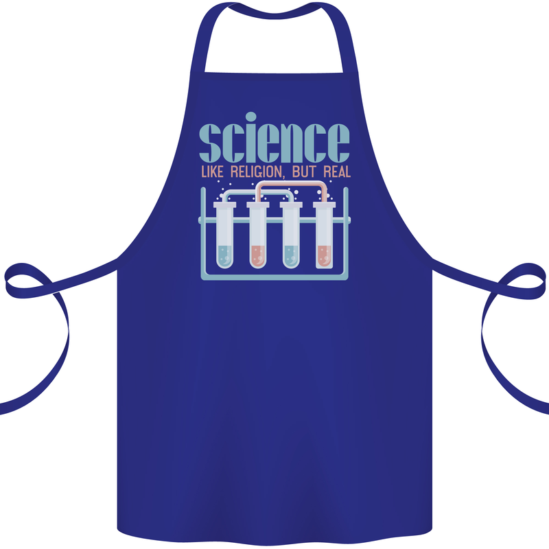 Science Like Religion Atheist Atheism Evolution Cotton Apron 100% Organic Royal Blue