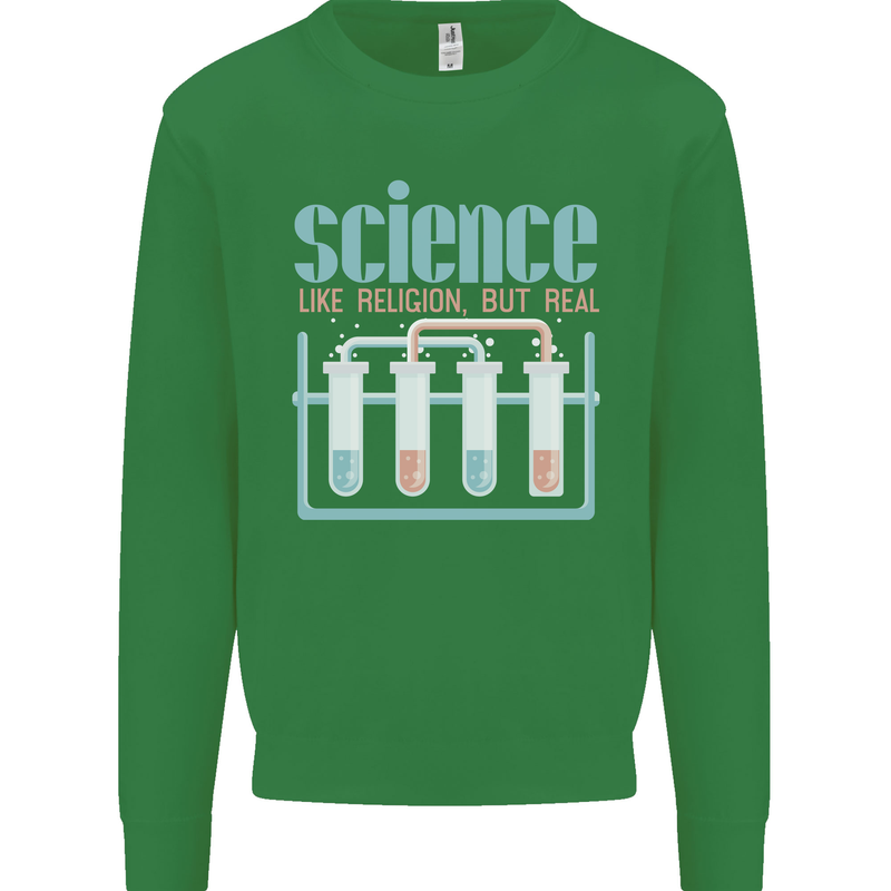 Science Like Religion Atheist Atheism Evolution Kids Sweatshirt Jumper Irish Green