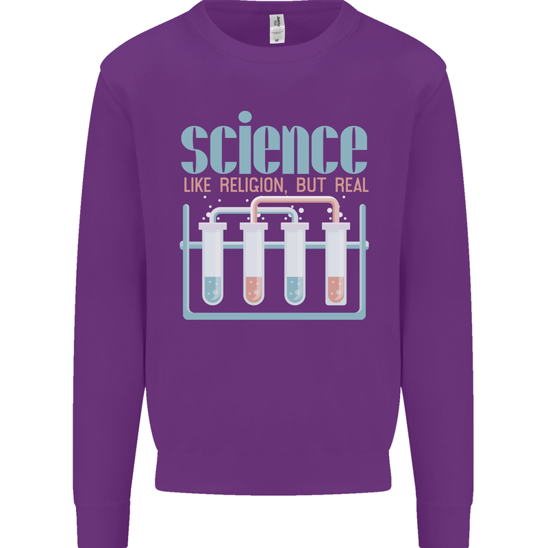 Science Like Religion Atheist Atheism Evolution Kids Sweatshirt Jumper Purple