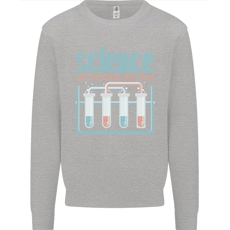 Science Like Religion Atheist Atheism Evolution Kids Sweatshirt Jumper Sports Grey