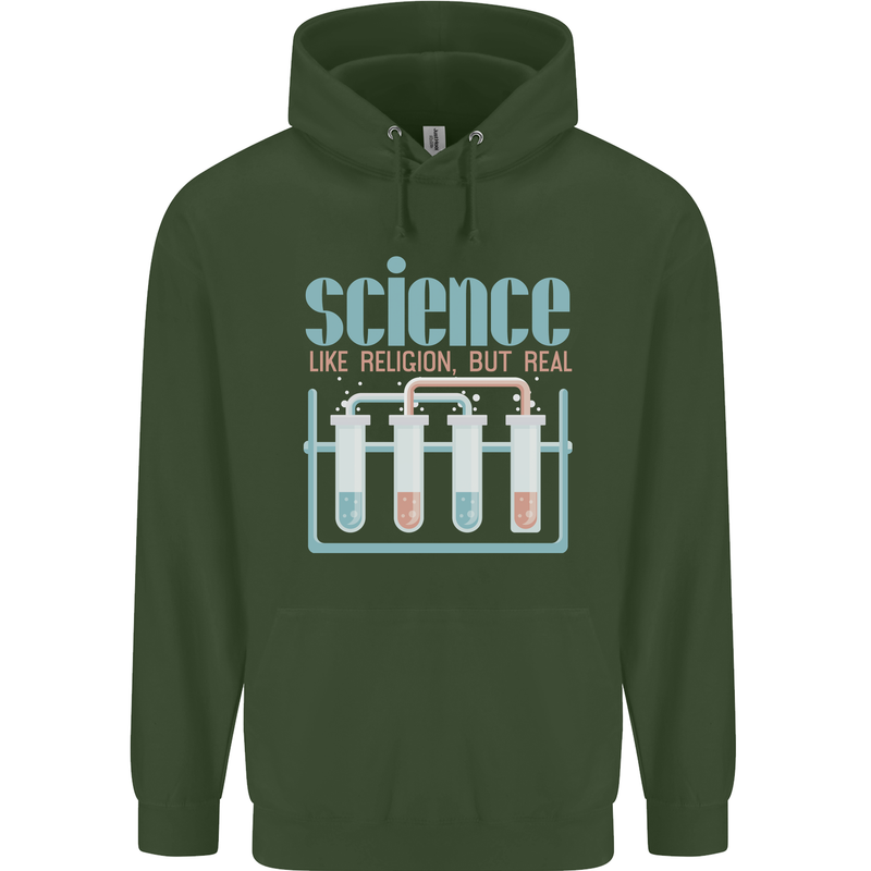 Science Like Religion Atheist Atheism Evolution Mens 80% Cotton Hoodie Forest Green
