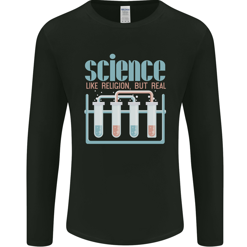 Science Like Religion Atheist Atheism Evolution Mens Long Sleeve T-Shirt Black