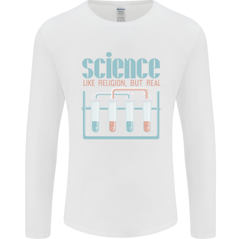 Science Like Religion Atheist Atheism Evolution Mens Long Sleeve T-Shirt White