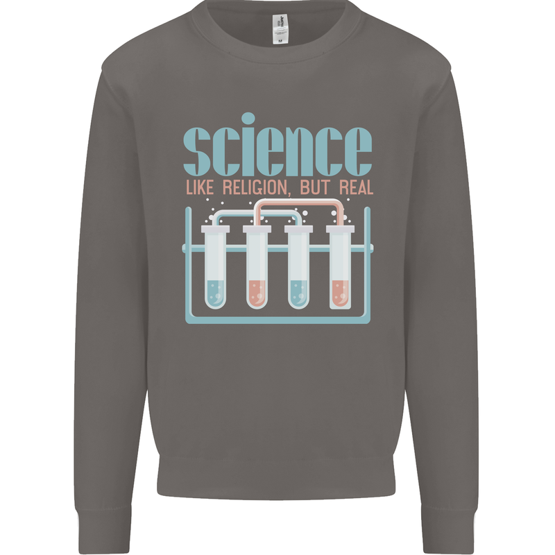 Science Like Religion Atheist Atheism Evolution Mens Sweatshirt Jumper Charcoal