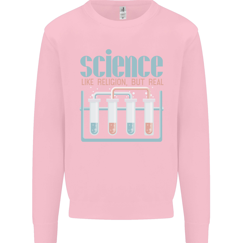 Science Like Religion Atheist Atheism Evolution Mens Sweatshirt Jumper Light Pink