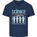Science Like Religion Atheist Atheism Evolution Mens V-Neck Cotton T-Shirt Navy Blue