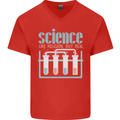 Science Like Religion Atheist Atheism Evolution Mens V-Neck Cotton T-Shirt Red