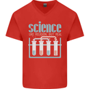 Science Like Religion Atheist Atheism Evolution Mens V-Neck Cotton T-Shirt Red