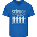 Science Like Religion Atheist Atheism Evolution Mens V-Neck Cotton T-Shirt Royal Blue