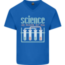 Science Like Religion Atheist Atheism Evolution Mens V-Neck Cotton T-Shirt Royal Blue