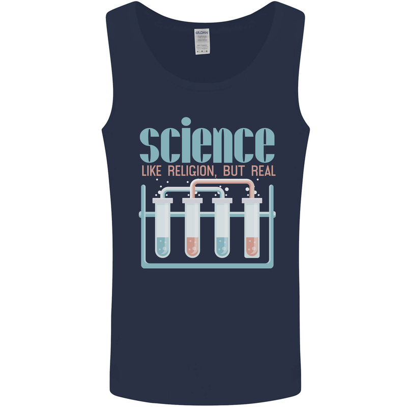 Science Like Religion Atheist Atheism Evolution Mens Vest Tank Top Navy Blue