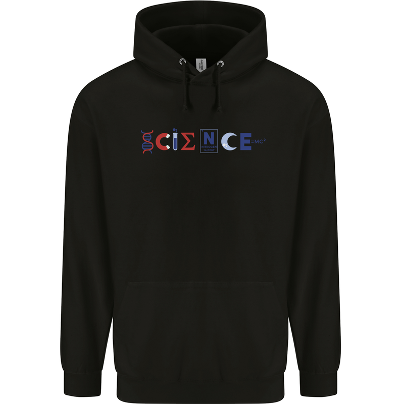 Science Symbols Physics Chemistry Biology Childrens Kids Hoodie Black