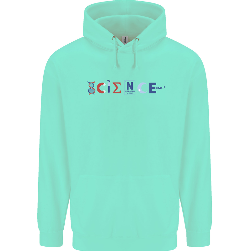 Science Symbols Physics Chemistry Biology Childrens Kids Hoodie Peppermint