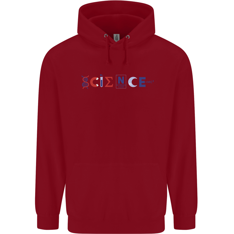 Science Symbols Physics Chemistry Biology Childrens Kids Hoodie Red