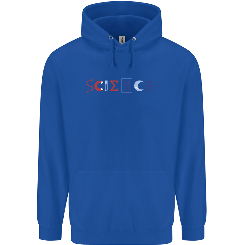 Science Symbols Physics Chemistry Biology Childrens Kids Hoodie Royal Blue