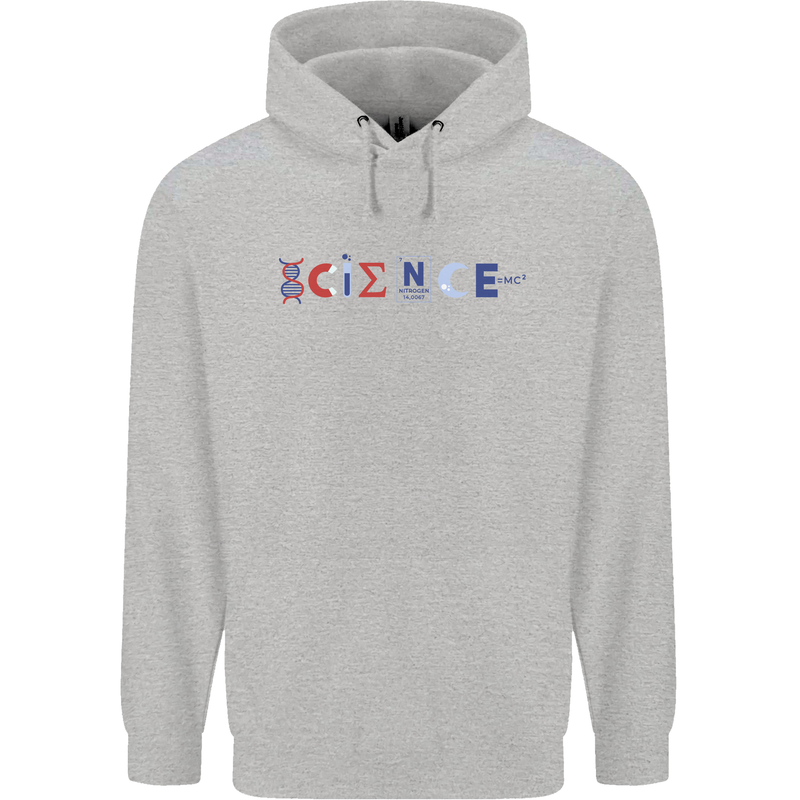 Science Symbols Physics Chemistry Biology Childrens Kids Hoodie Sports Grey