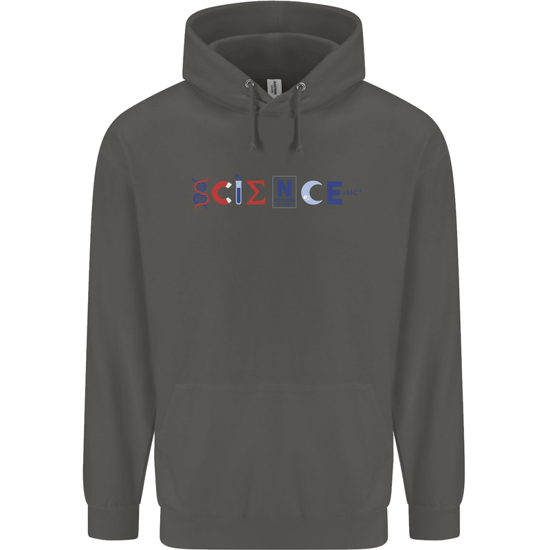 Science Symbols Physics Chemistry Biology Childrens Kids Hoodie Storm Grey