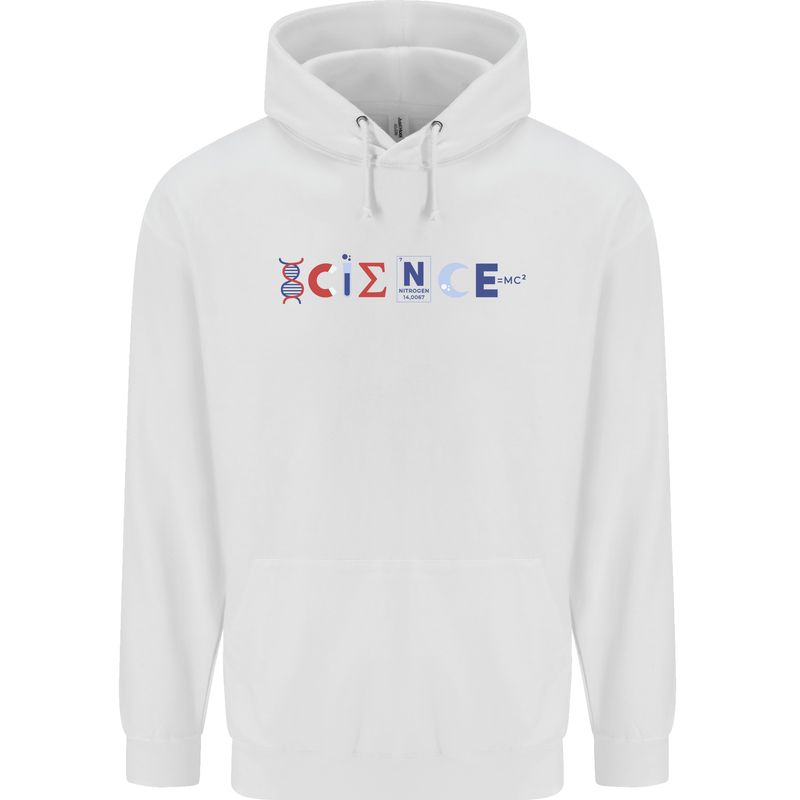 Science Symbols Physics Chemistry Biology Childrens Kids Hoodie White