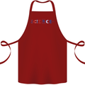 Science Symbols Physics Chemistry Biology Cotton Apron 100% Organic Maroon