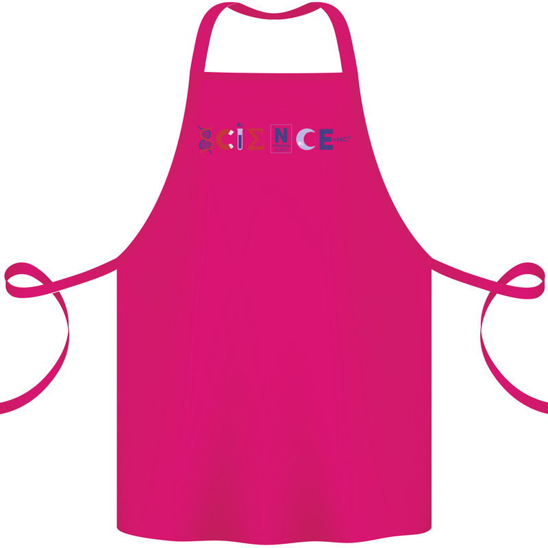 Science Symbols Physics Chemistry Biology Cotton Apron 100% Organic Pink