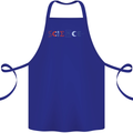 Science Symbols Physics Chemistry Biology Cotton Apron 100% Organic Royal Blue