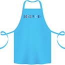 Science Symbols Physics Chemistry Biology Cotton Apron 100% Organic Turquoise