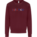 Science Symbols Physics Chemistry Biology Kids Sweatshirt Jumper Maroon