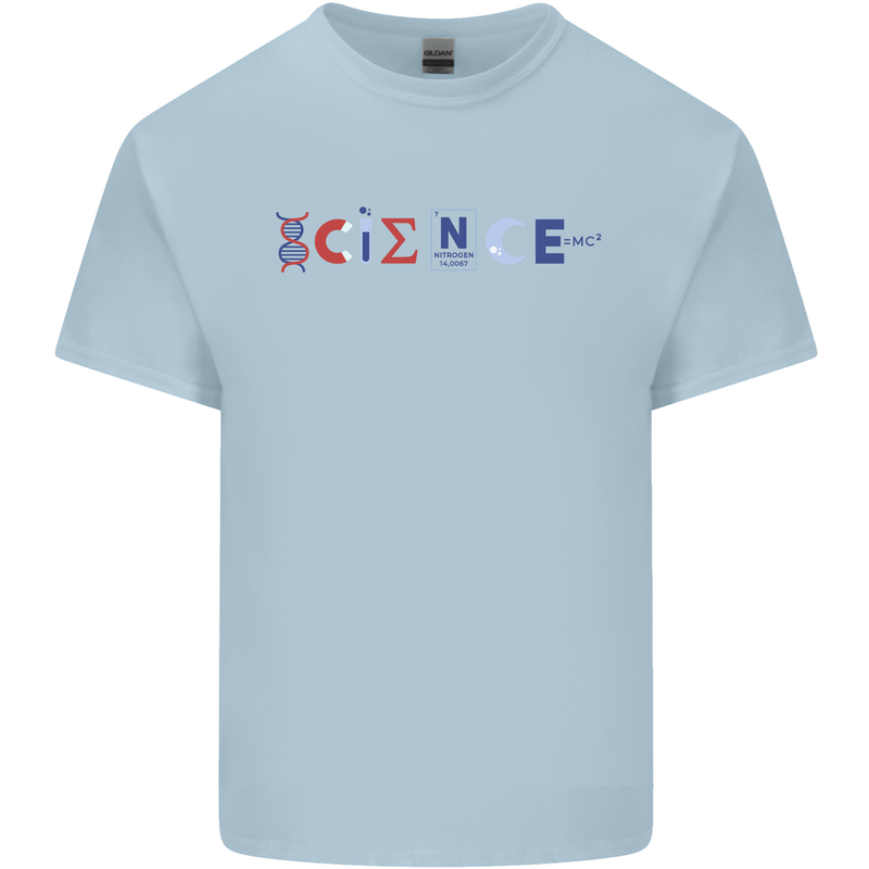 Science Symbols Physics Chemistry Biology Kids T-Shirt Childrens Light Blue