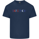 Science Symbols Physics Chemistry Biology Kids T-Shirt Childrens Navy Blue