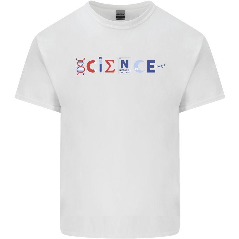 Science Symbols Physics Chemistry Biology Kids T-Shirt Childrens White