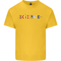 Science Symbols Physics Chemistry Biology Kids T-Shirt Childrens Yellow