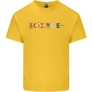 Science Symbols Physics Chemistry Biology Kids T-Shirt Childrens Yellow