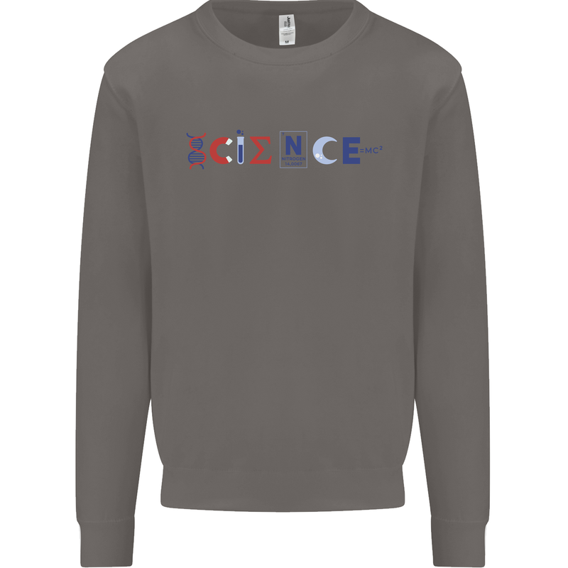 Science Symbols Physics Chemistry Biology Mens Sweatshirt Jumper Charcoal