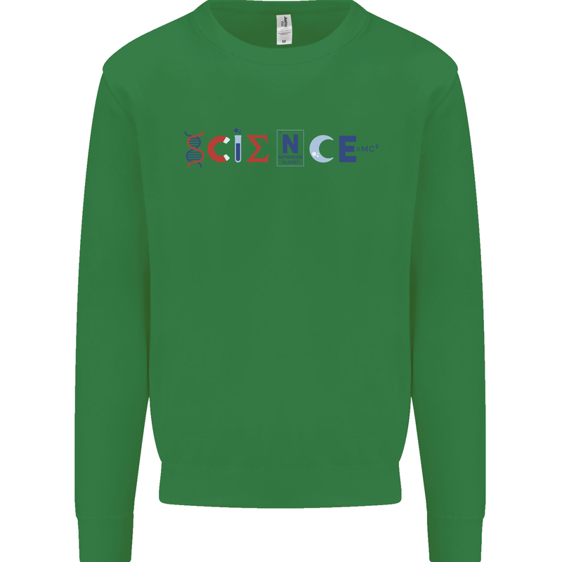 Science Symbols Physics Chemistry Biology Mens Sweatshirt Jumper Irish Green