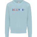 Science Symbols Physics Chemistry Biology Mens Sweatshirt Jumper Light Blue