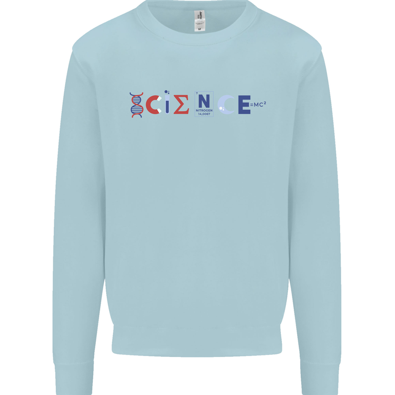 Science Symbols Physics Chemistry Biology Mens Sweatshirt Jumper Light Blue